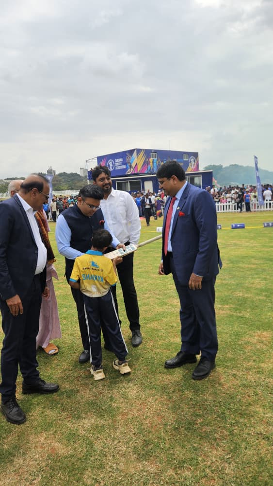 High Commissioner participated in the inauguration of three cricket grounds by Mr. Jay Amitbhai Shah, Chairman of the In – photo 2